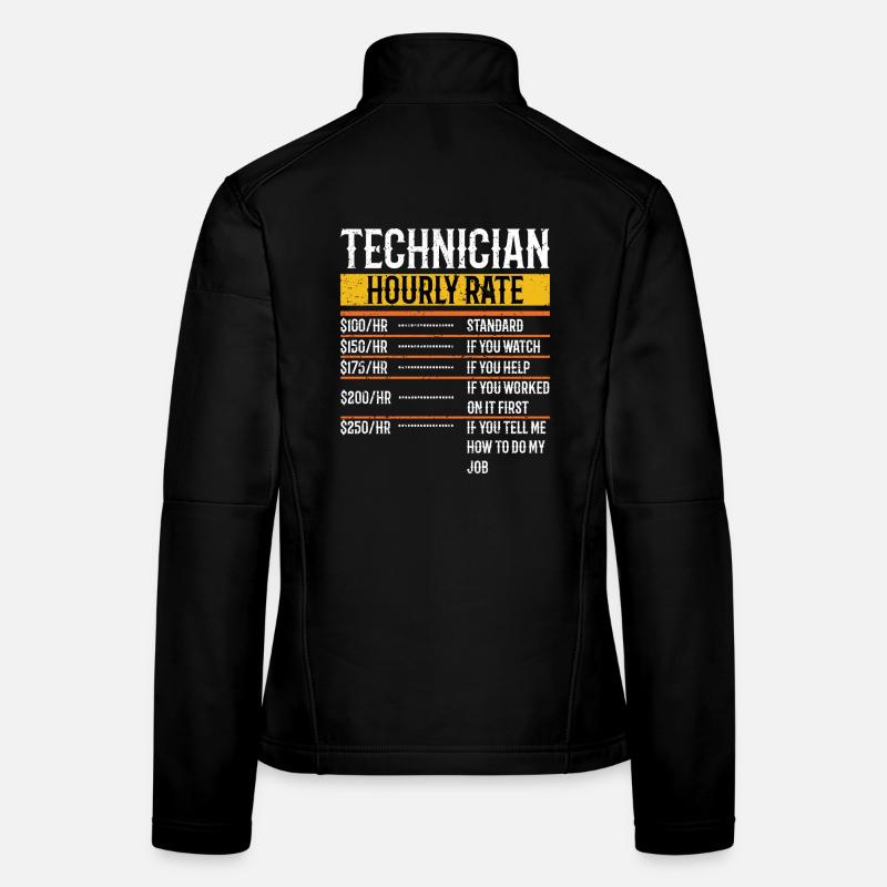 Technicien Taux horaire Technicien de maintenance Tech Veste en tissu softshell Femme