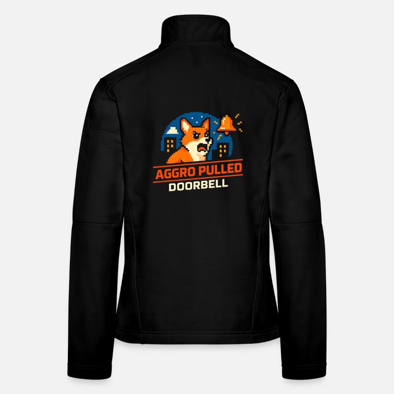 Aggro Drawn : Sonnette | Le chien aboie Veste en tissu softshell Femme