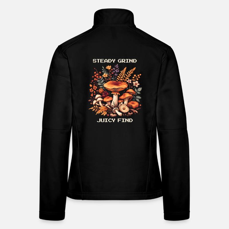 Mouture constante, trouvaille juteuse | Chasse aux champignons Chanterlin Veste en tissu softshell Femme