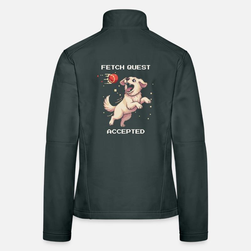 Fetch Quest Accepted | Dog playing ball Women's Softshell Jacket