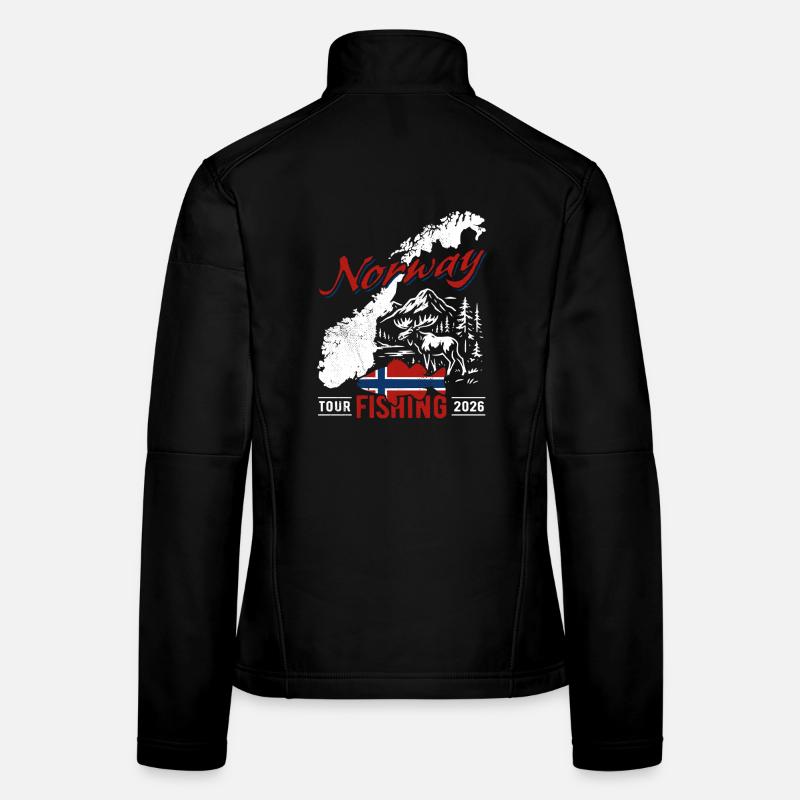 Excursion de pêche en Norvège 2026 - Cadeau de pêcheur Veste en tissu softshell Femme