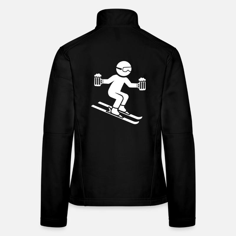 Skifahrer mit Bierkrug Frauen Softshelljacke