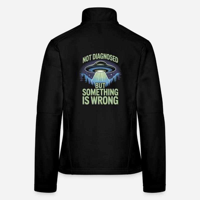 UFO Lichtstrahl über Wald Frauen Softshelljacke