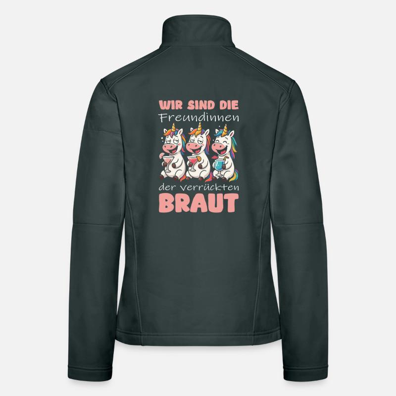 Bachelor Party Team Bride Unicorn Women's Softshell Jacket