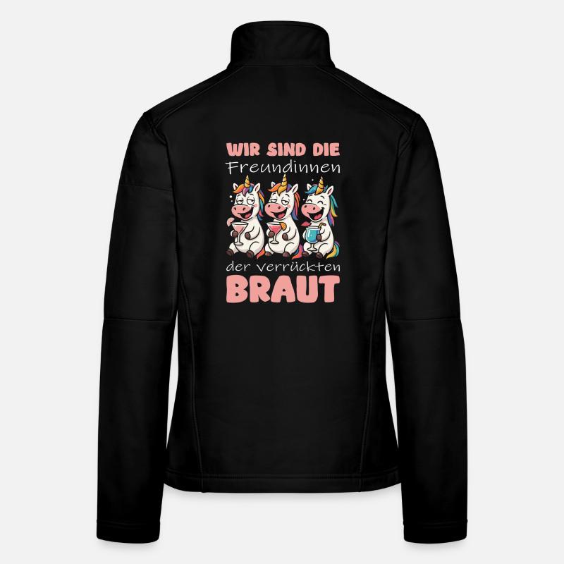 Bachelor Party Team Bride Unicorn Women's Softshell Jacket