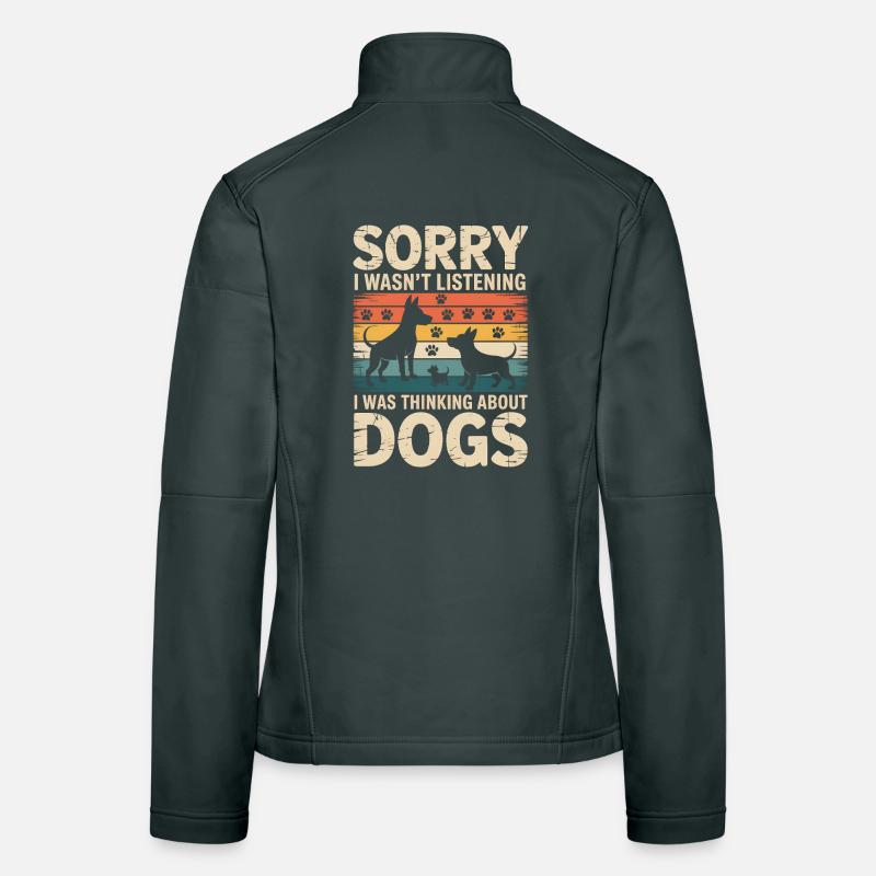 Désolé, je ne pense qu’aux chiens Veste en tissu softshell Femme