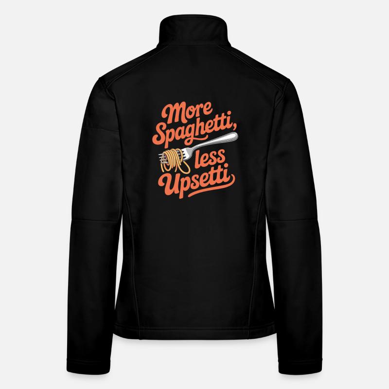 Plus de spaghettis moins de pâtes drôles Upsetti Veste en tissu softshell Femme