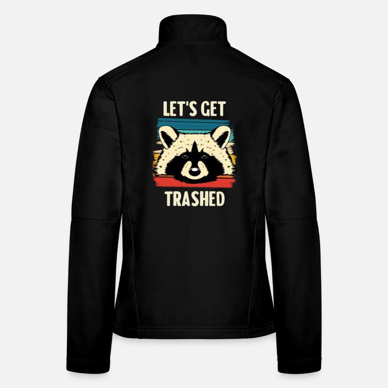 Rayures rétro raton laveur - Let’s Get Trashed Veste en tissu softshell Femme