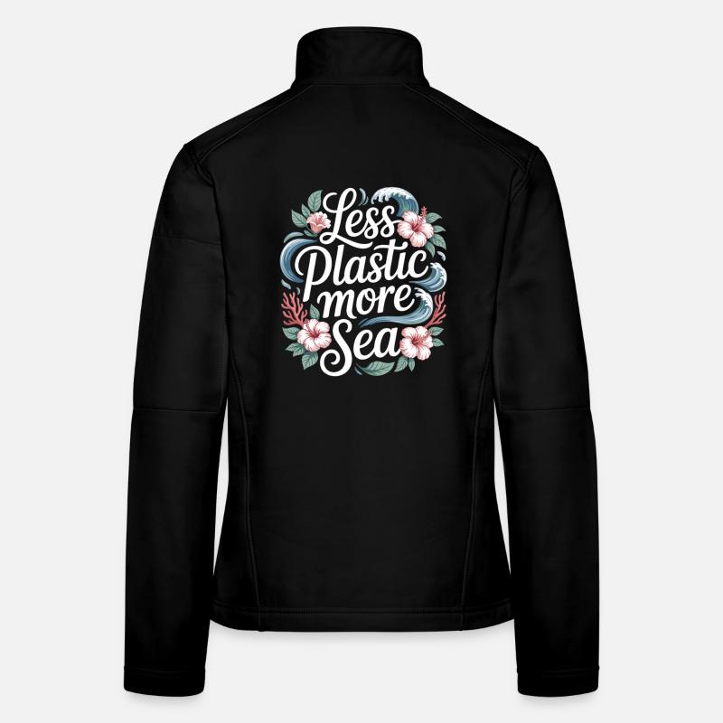 Less Plastic More Sea – Environmental Design Flowers Women's Softshell Jacket