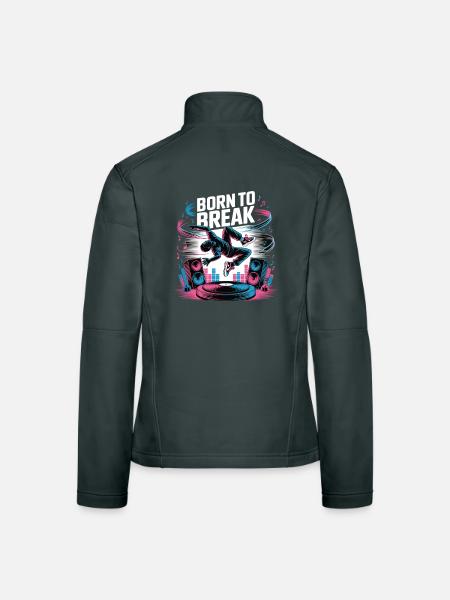 Streetdance Beat – Urban DJ Musik Design - Frauen Softshelljacke - Schwarz - Hinten