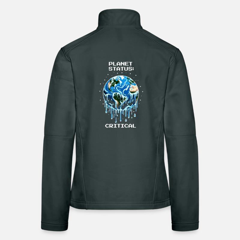 Planet Status: Critical | Climate Change, Earth Women's Softshell Jacket