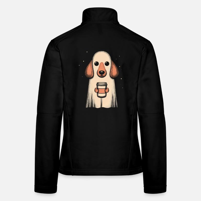 Funny Dog Ghost, Scary Women's Softshell Jacket
