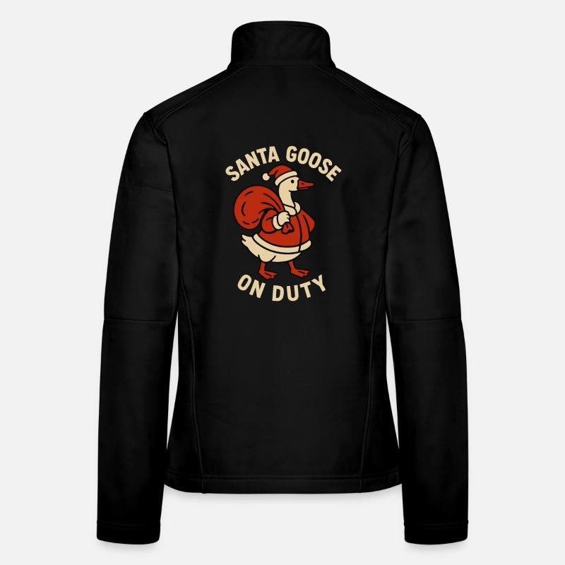 Drôle de Père Noël Goose En Devoir Oie de Noël Veste en tissu softshell Femme