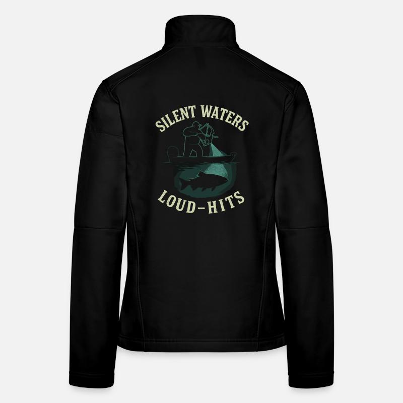 Silent Waters Loud-Hits Angler Abenteuer - Frauen Softshelljacke - Schwarz