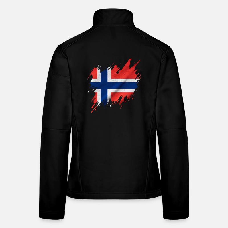 Norwegian flag, torn style Women's Softshell Jacket