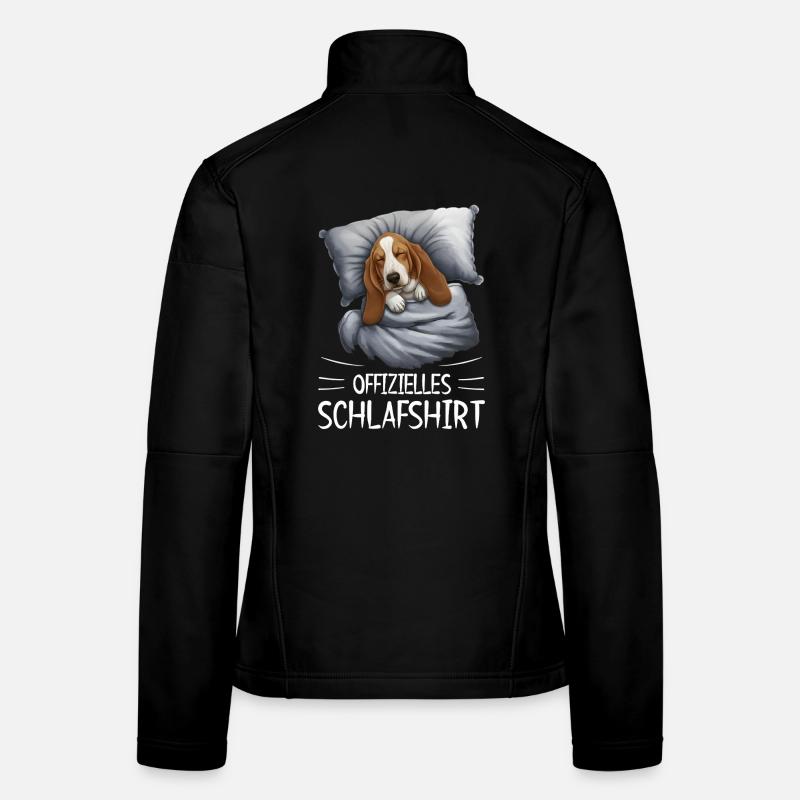 Cuddly Dream Sleeping Shirt Basset Dog Women's Softshell Jacket