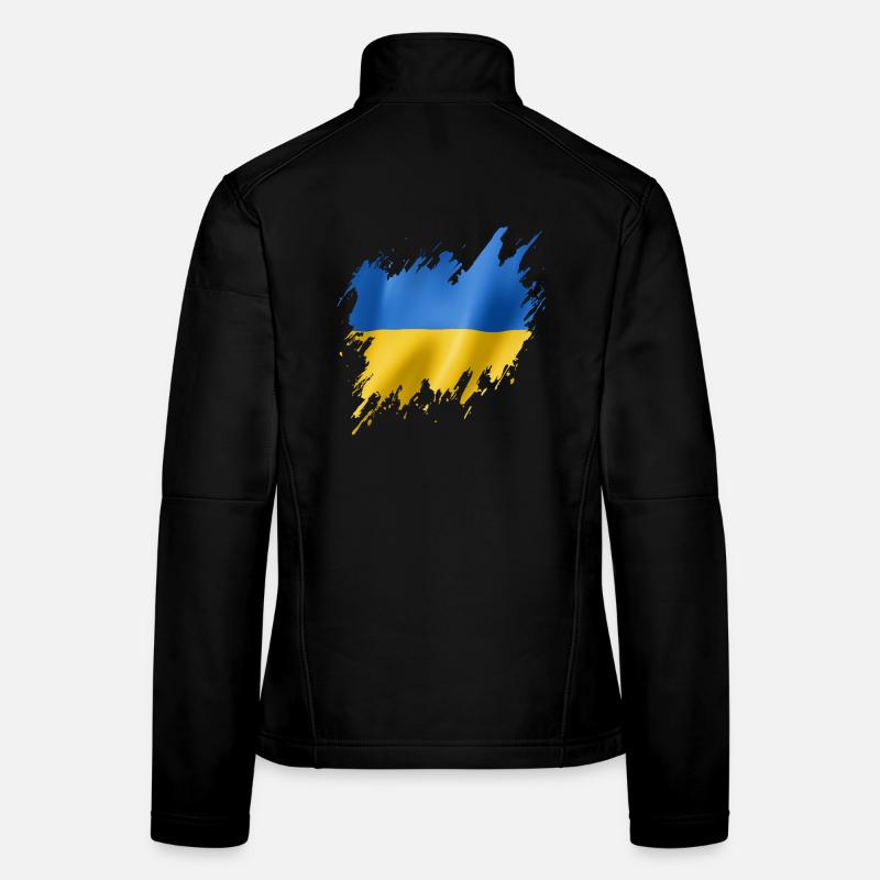 Drapeau de l’Ukraine, style déchiré Veste en tissu softshell Femme