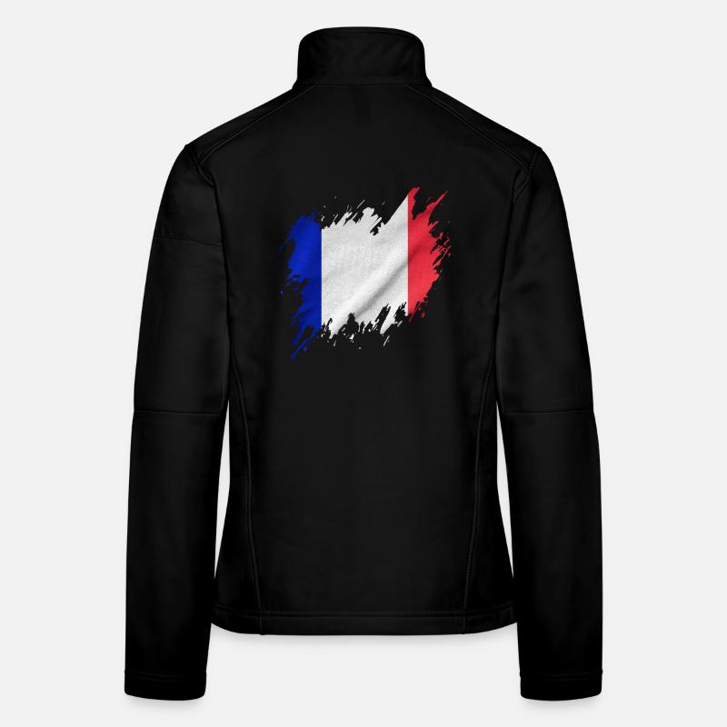 Drapeau français, style déchiré Veste en tissu softshell Femme