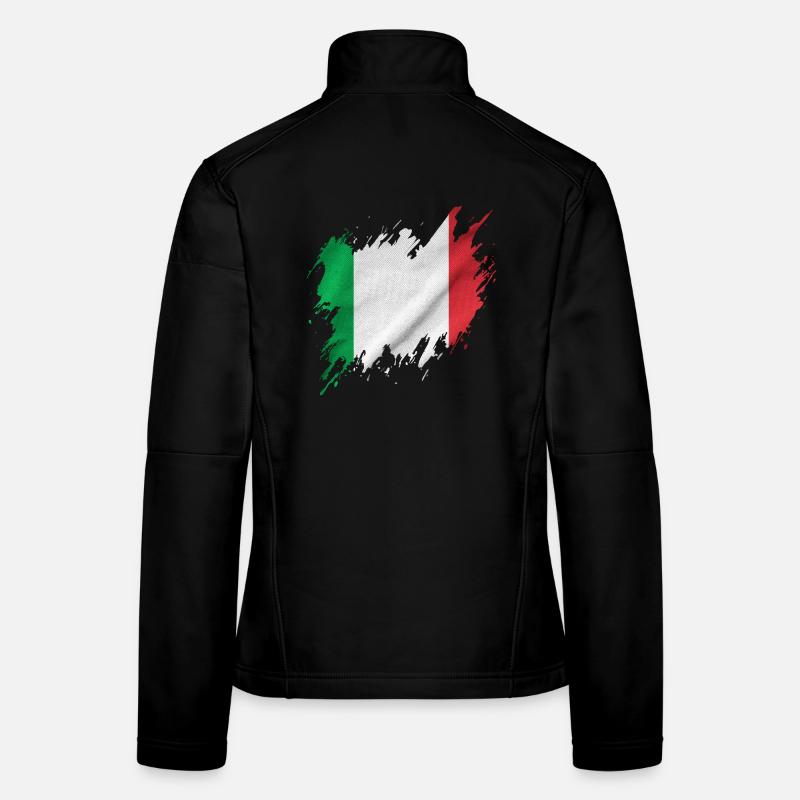 Drapeau italien, style déchiré Veste en tissu softshell Femme