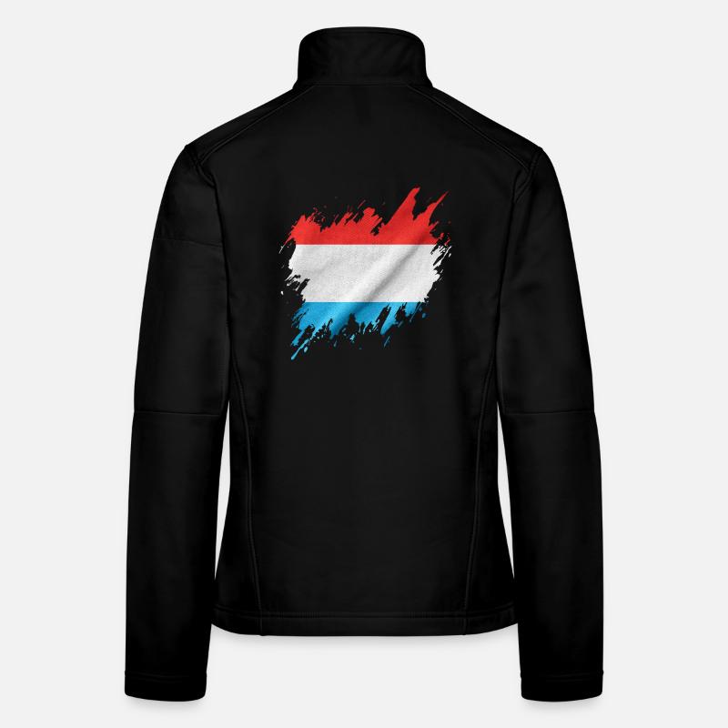Drapeau du Luxembourg, style déchiré Veste en tissu softshell Femme