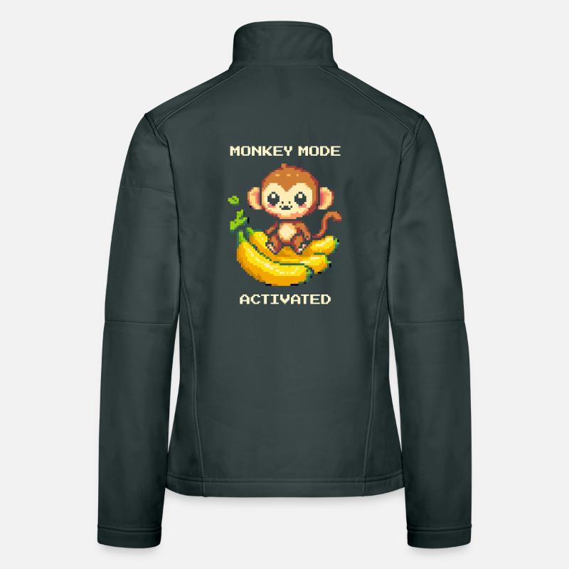 Monkey Mode Enabled | Monkey, Banana, Cute Women's Softshell Jacket