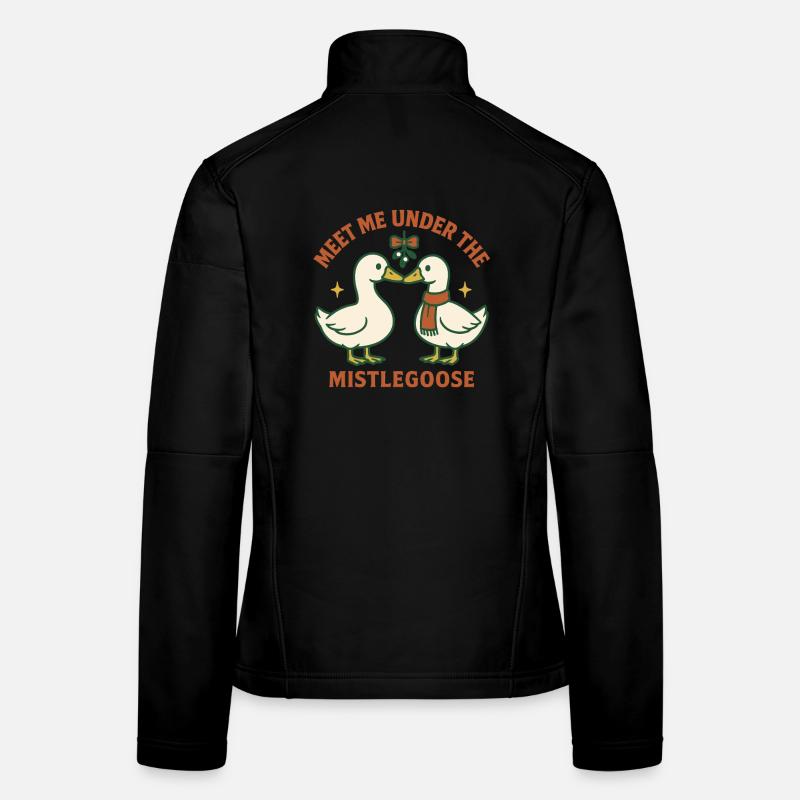 Oie de Noël Retrouve-moi sous le gui Veste en tissu softshell Femme