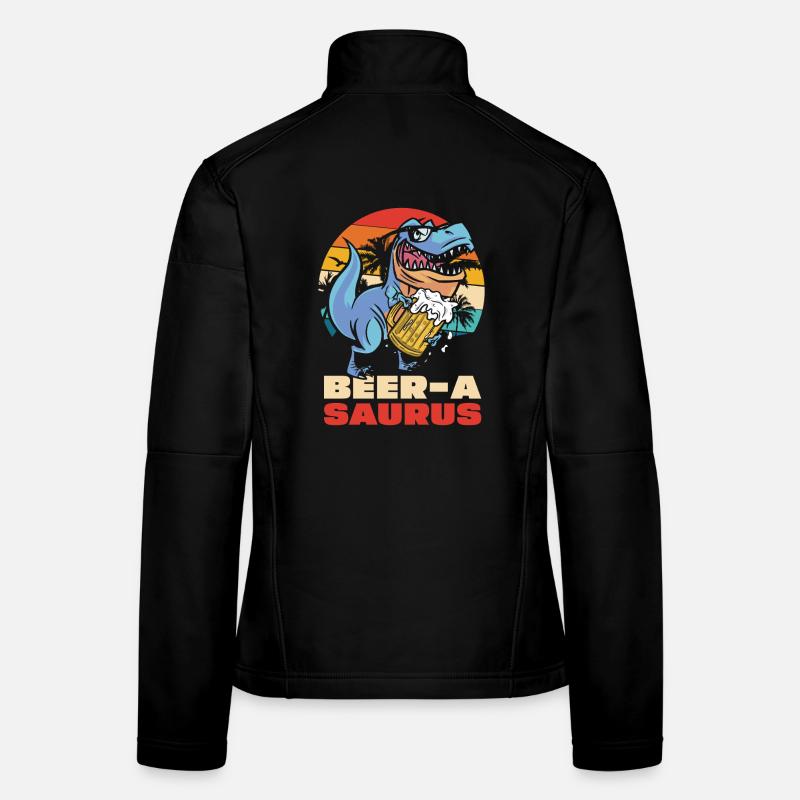 BièreUn Saurus Dino avec chope de bière Veste en tissu softshell Femme