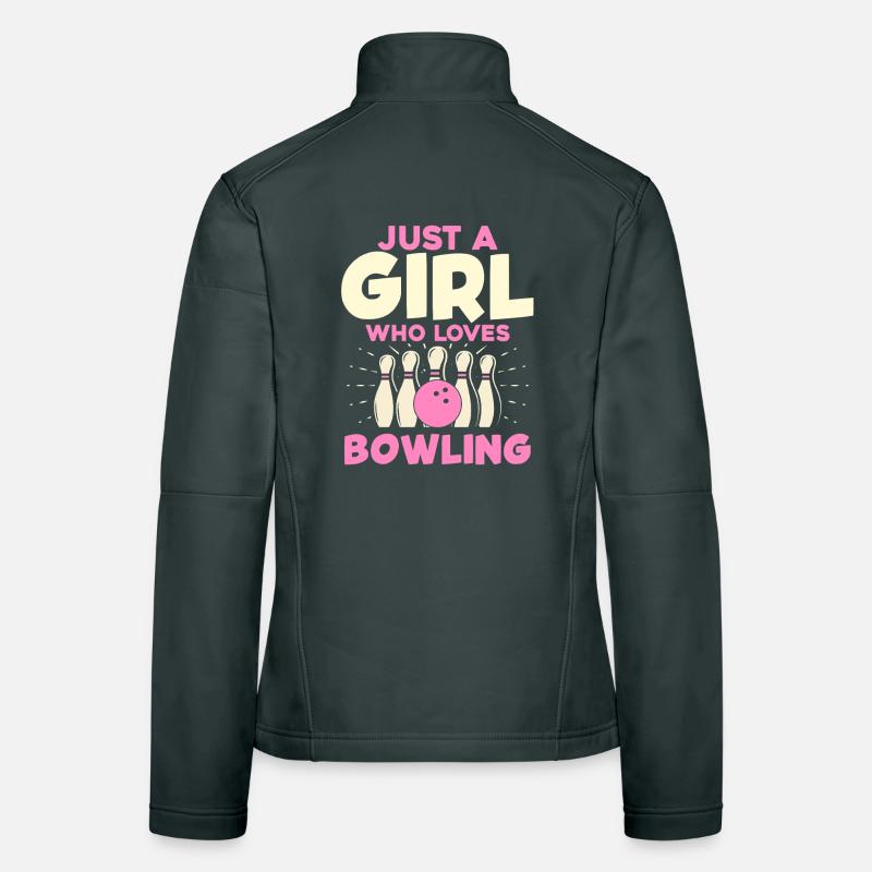Nur ein Mädchen liebt Bowling Frauen Softshelljacke