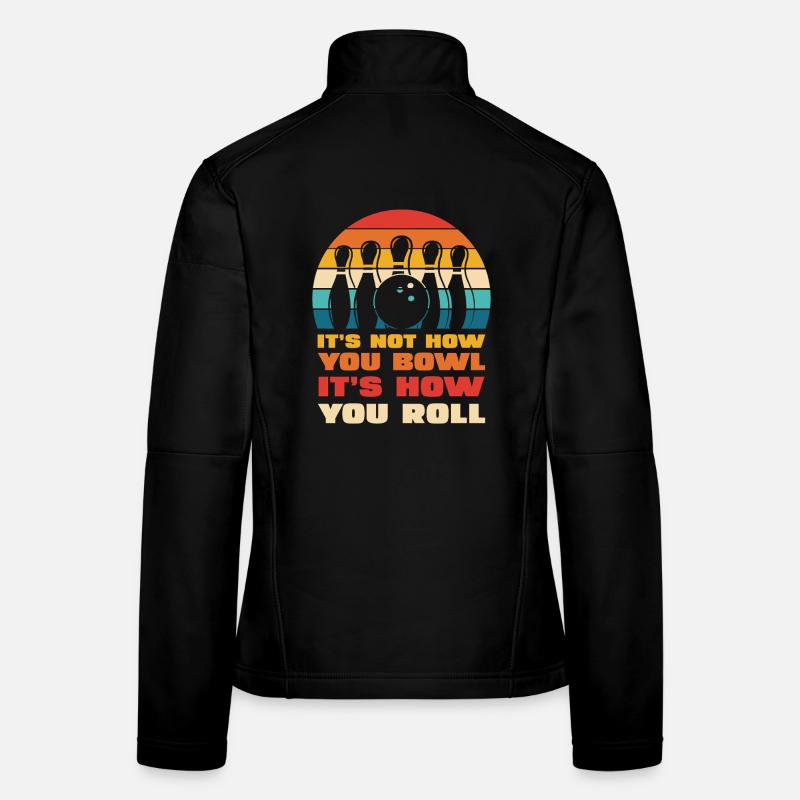 Retro Bowling Roll Style Women's Softshell Jacket