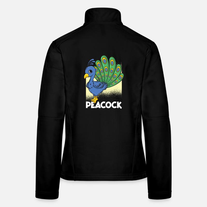 Peacock Cartoon Women's Softshell Jacket