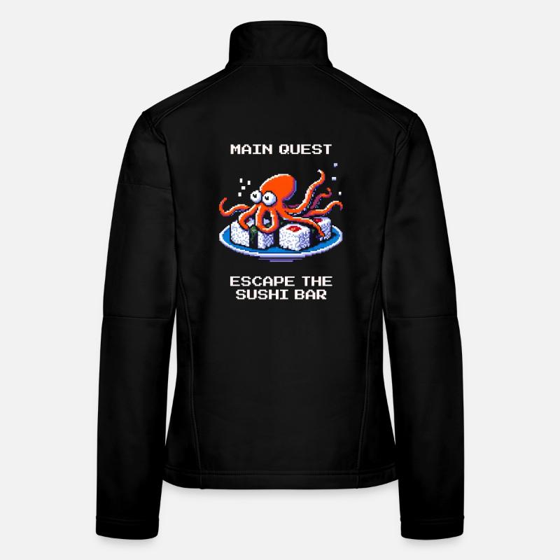 Évadez-vous du bar à sushis | Octopus Humour Veste en tissu softshell Femme