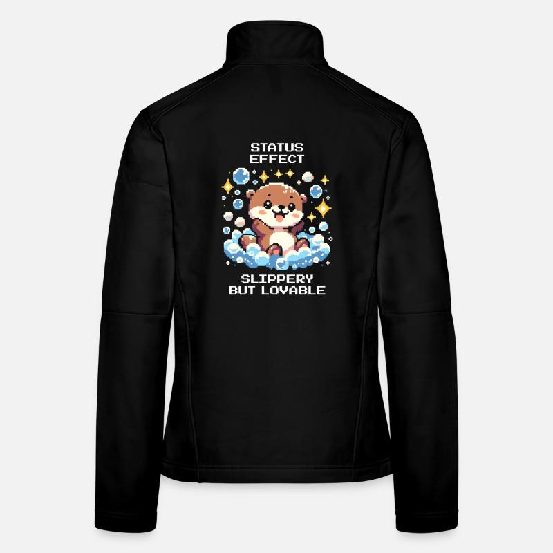 Statuseffekt: glitschig, aber liebenswert | Otter - Frauen Softshelljacke - Schwarz