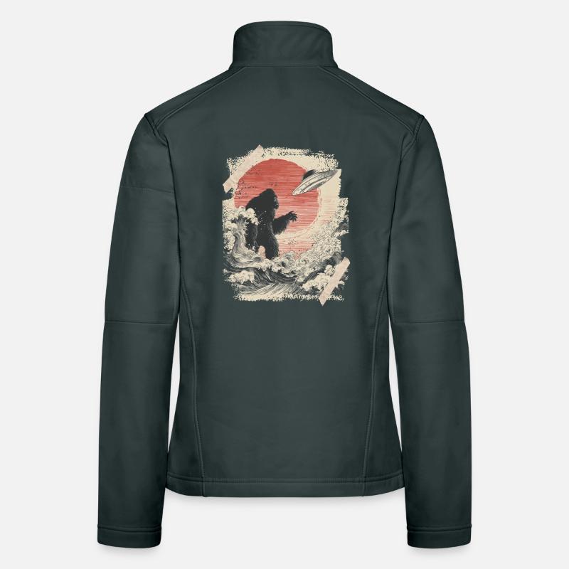 Bigfoot Cryptid Design Mythical Creature Ufo Women's Softshell Jacket