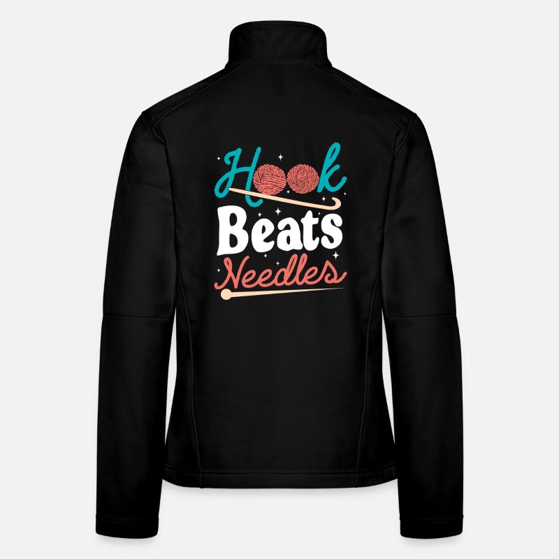 Hook Beats Needles Crochet Yarn Women's Softshell Jacket