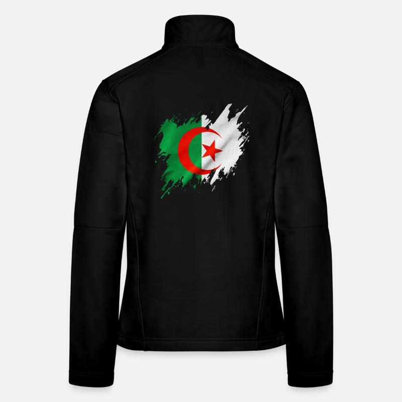 Drapeau de l’Algérie, style déchiré - Veste en tissu softshell Femme - noir