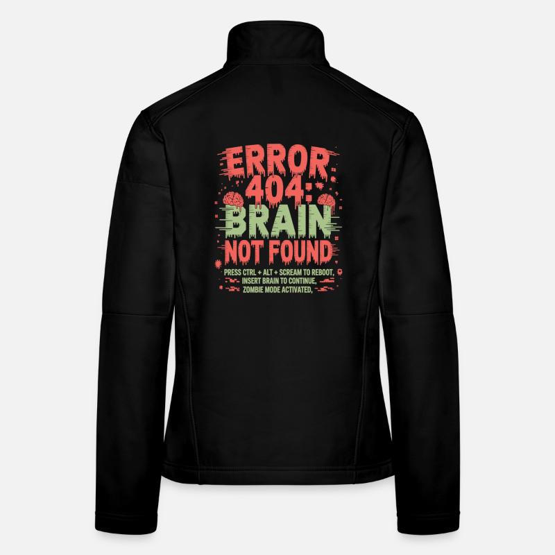 Error 404 Gehirn nicht gefunden Zombie - Frauen Softshelljacke - Schwarz
