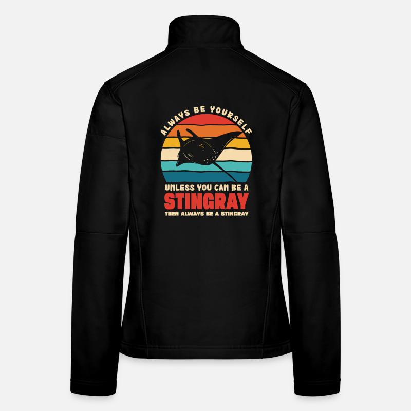 Stingray im Retro Sonnenuntergang Frauen Softshelljacke
