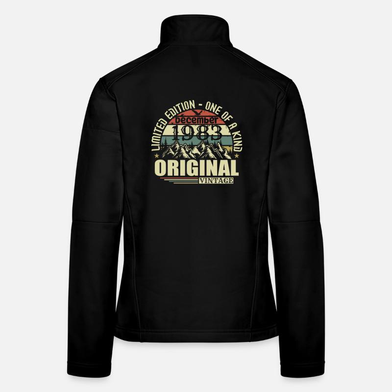 Décembre 1983 Décembre Anniversaire Décembre 1983 Veste en tissu softshell Femme