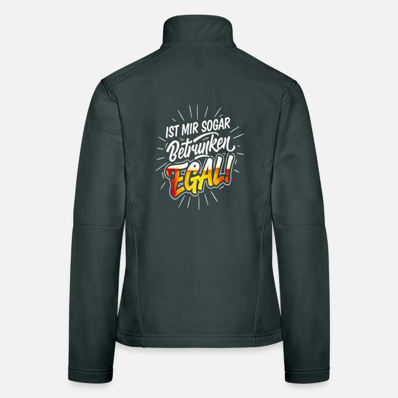 Drunk No Matter Saying Retro Beer Party Statement Women's Softshell Jacket
