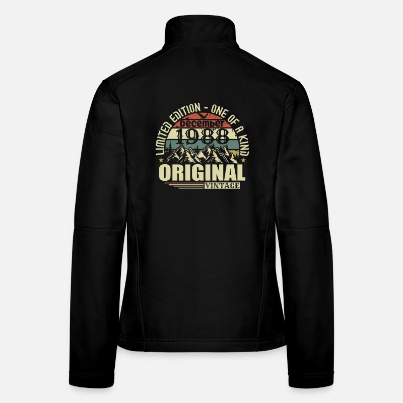 Décembre 1988 Décembre Anniversaire Décembre 1988 Veste en tissu softshell Femme
