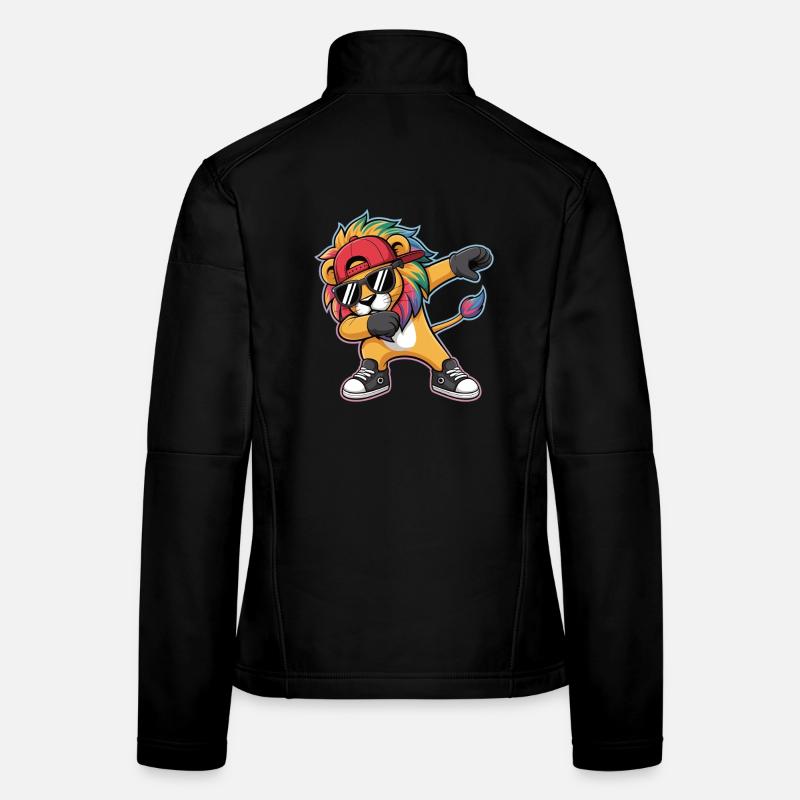 Dabbing Lion with Rainbow Mane Women's Softshell Jacket