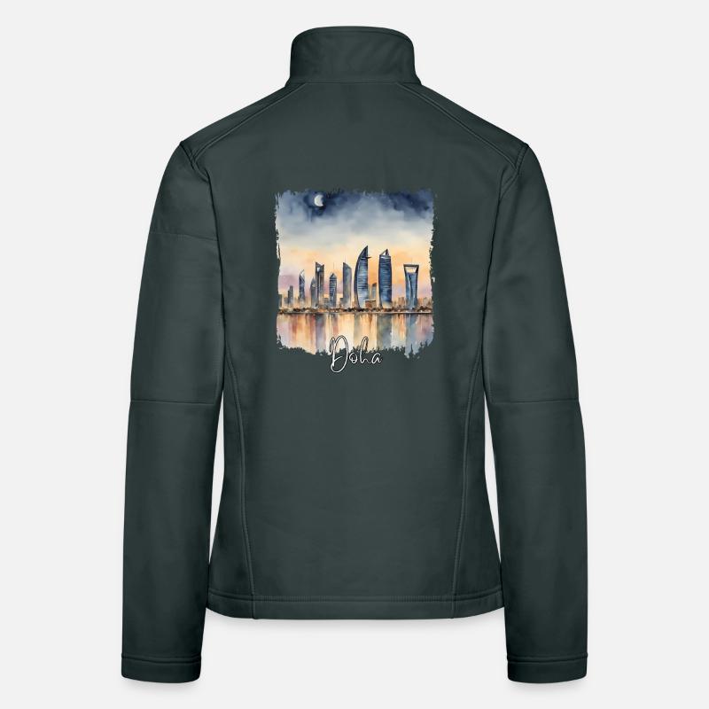 Doha Aquarell, Doha Katar Frauen Softshelljacke