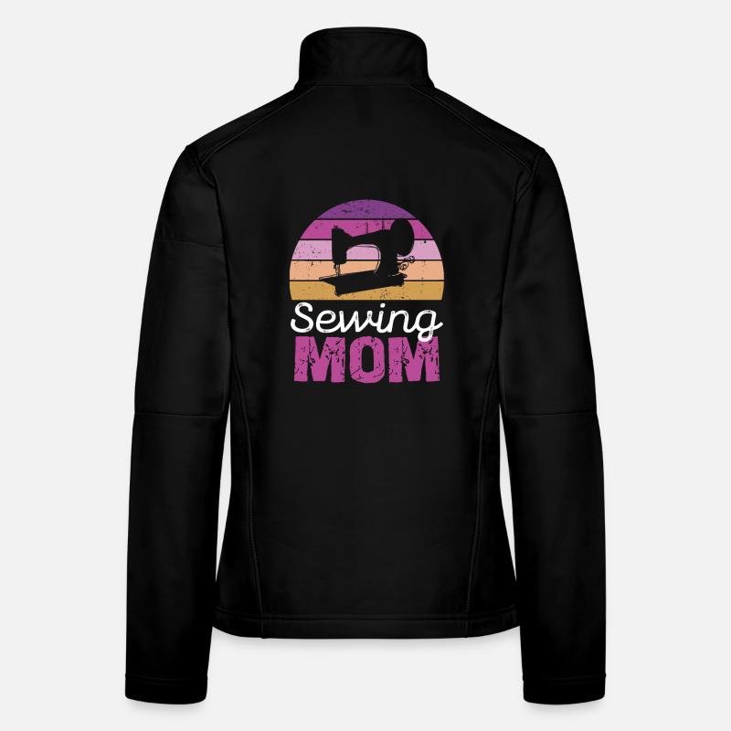 Sewing Mom Retro Circle Women's Softshell Jacket