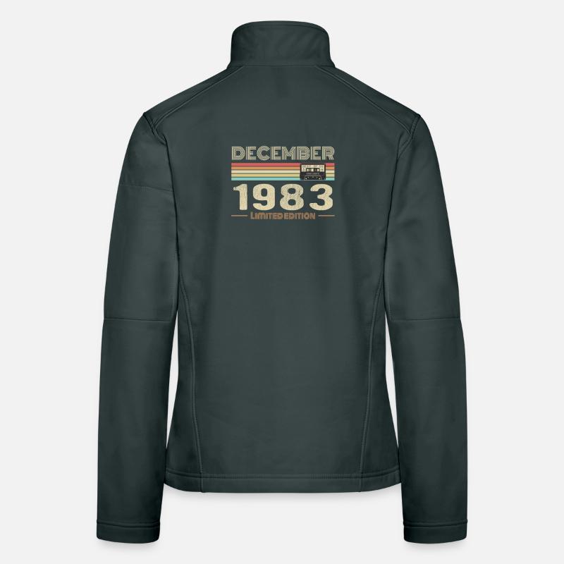 Décembre 1983 anniversaire Décembre 1983 Décembre Veste en tissu softshell Femme
