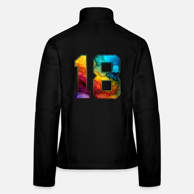 NO. 18 NUMBER 18 COLLEGE 18TH BIRTHDAY - Women's Softshell Jacket - black