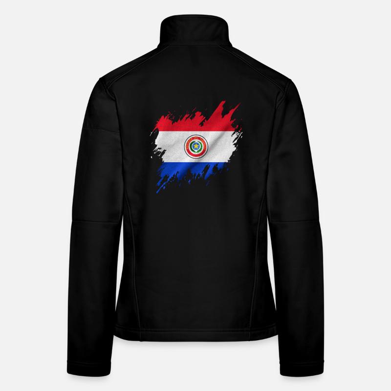 Drapeau du Paraguay, style déchiré Veste en tissu softshell Femme