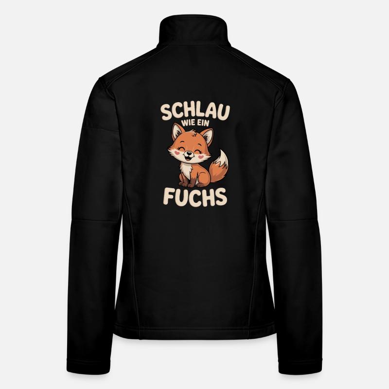 Schlau Wie Ein Fuchs Niedlich - Frauen Softshelljacke - Schwarz