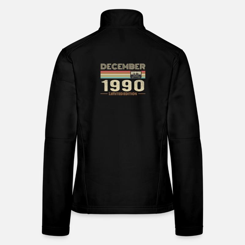 Décembre 1990 anniversaire Décembre 1990 Décembre Veste en tissu softshell Femme