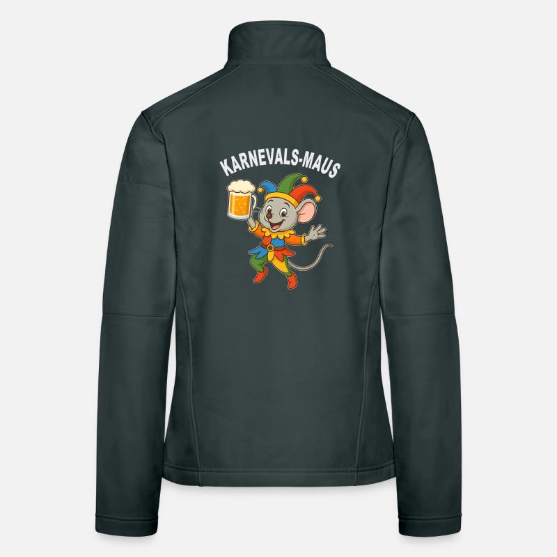 Carnival mouse with beer mug Women's Softshell Jacket