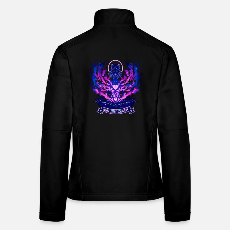 Chat mystique, mon âme ronronne Veste en tissu softshell Femme